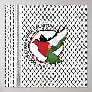 Poster Fim da ocupação pela Palestina Livre na Palestina 