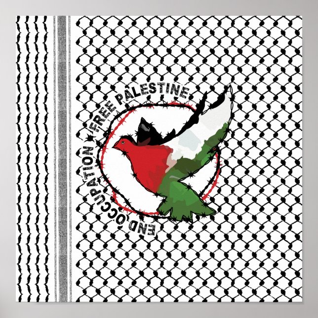 Poster Fim da ocupação pela Palestina Livre na Palestina  (Frente)