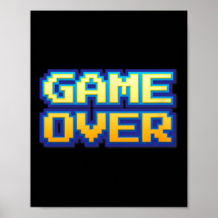 Poster Fim de Jogo Vintage Retro Video Game Arcade 80s 90