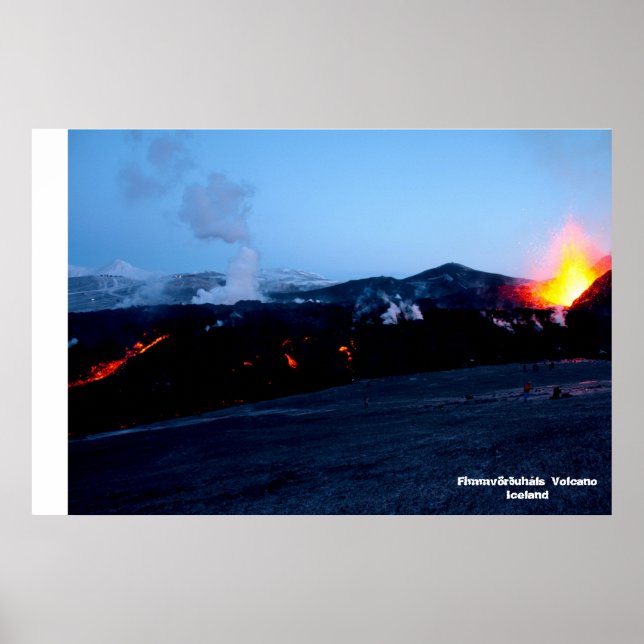 Póster Fimmvörðuháls Volcano na Islândia (Frente)