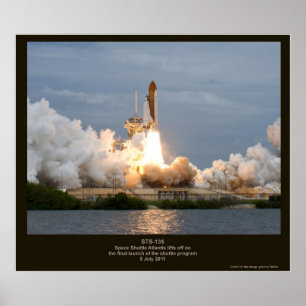 Póster Final Space Shuttle launch STS-135 Atlantis