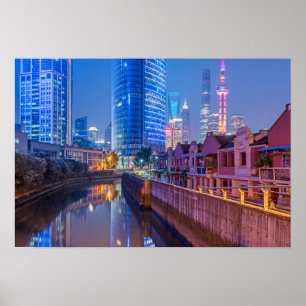 Poster financeiro do distrito de Shanghai