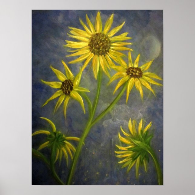 Póster Fine Art Sunflower Painting Print "Apparition 1" (Frente)