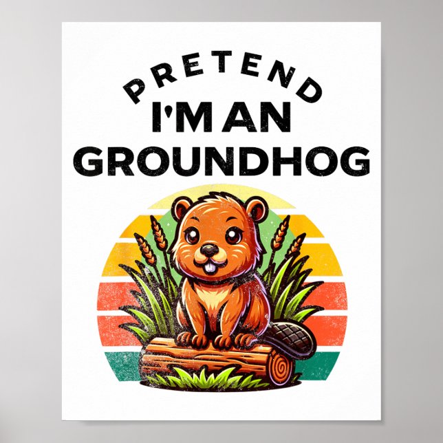 Poster Fingir que sou um esquilo engraçado disfarce pregu (Frente)