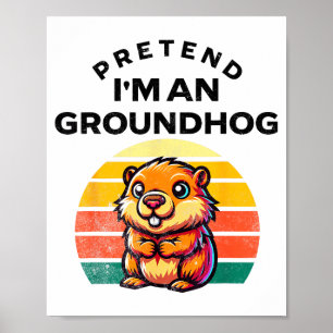 Poster Fingir que sou um esquilo engraçado disfarce pregu