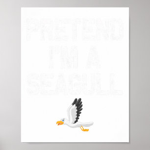Poster Fingir que sou um fantasma de Halloween de Seagull