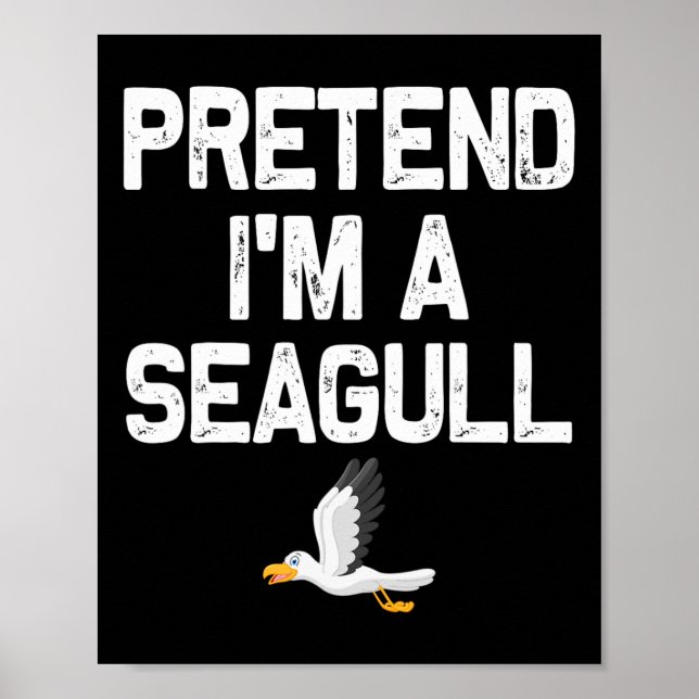 Poster Fingir que sou um fantasma de Halloween de Seagull (Frente)