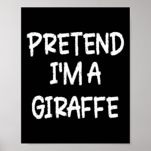 Poster Fingir que sou uma Girafa preguiçosa no Halloween