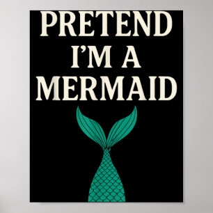 Poster Fingir que sou uma Sereia Fantasia de Halloween en