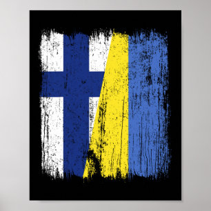 Poster Finlândia Ucrânia Meia Bandeira Patrimônio Finland