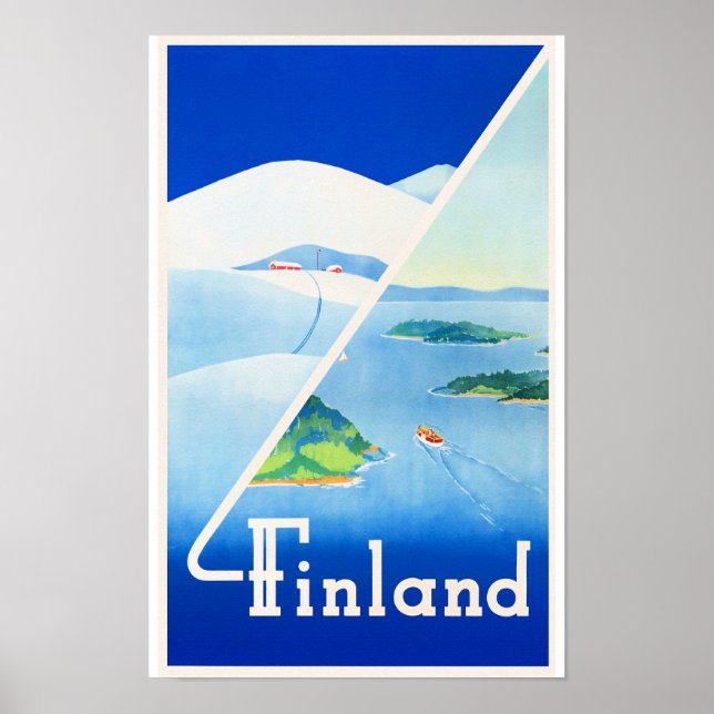 Poster Finlândia, Verão e Inverno, (Frente)