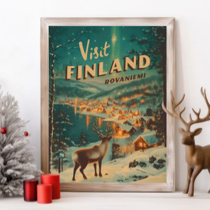 Poster Finlândia Vintage Rovaniemi Rena