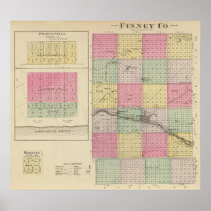 Póster Finney County, Pierceville, Knauston, Kansas