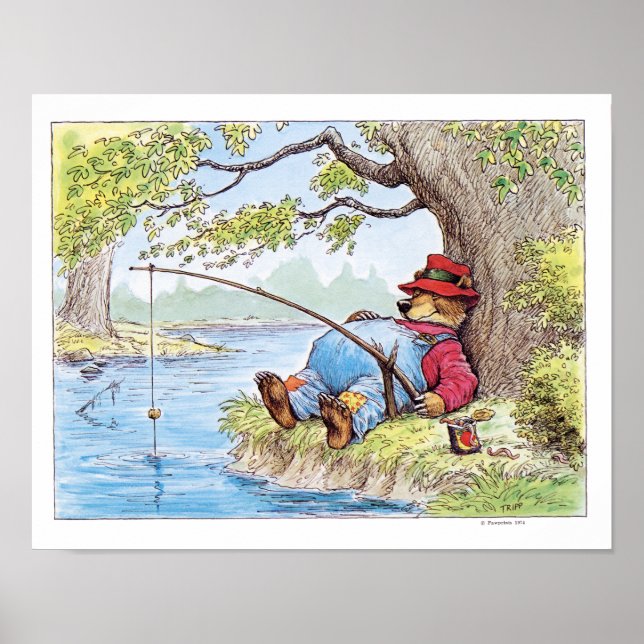 Poster Finshin' Bear Illustration de Wallace Tripp (Frente)