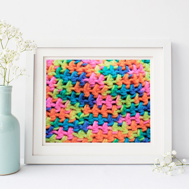 Poster Fio de Crochê Colorido (Colorful Crochet Yarn Poster)
