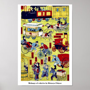 Póster Fio de mescla dos veículos por Heinoya Ukiyoe