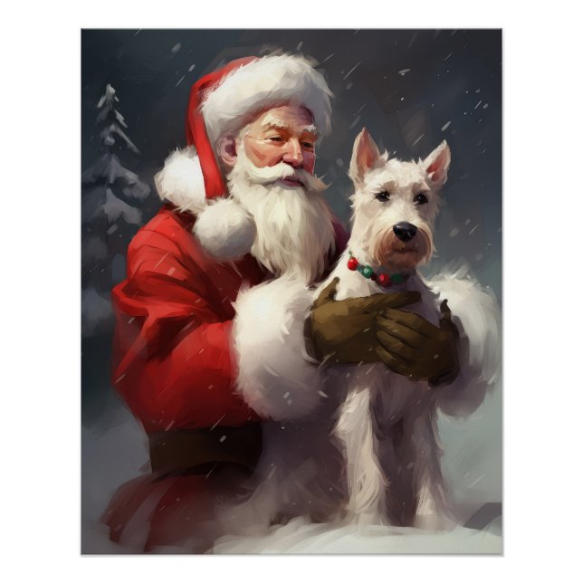 Póster Fio Fox Terrier Santa Claus Natal Festivo (Frente)