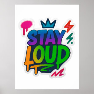Poster Fique alto Grafite Neon Trabalho de arte
