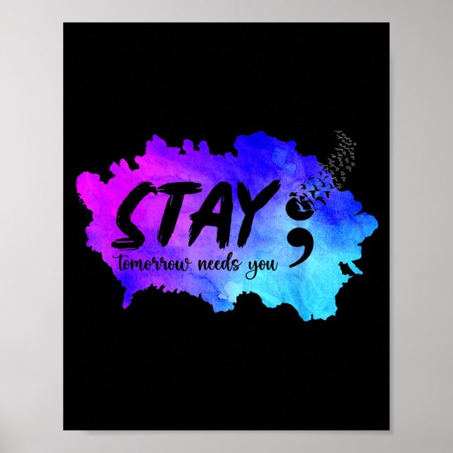 Poster Fique amanhã precisa prevenção conscientização apo (Frente)