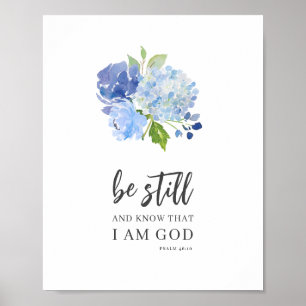 Poster Fique Calado E Conheça O Psalm 46 Bíblia Floral Ve