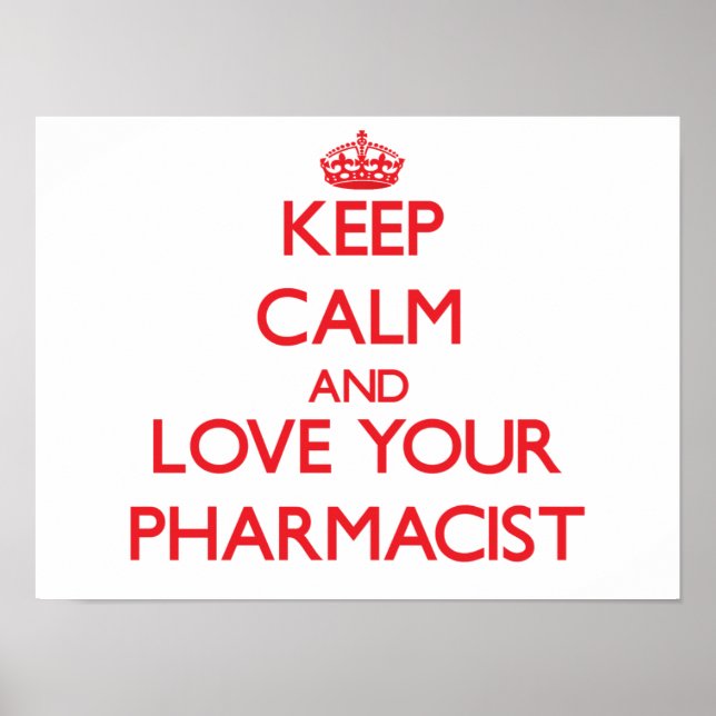 Póster Fique calmo e ame seu farmacêutico (Frente)