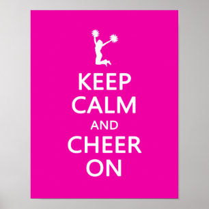 Poster Fique calmo e animado, Cheerleader rosa