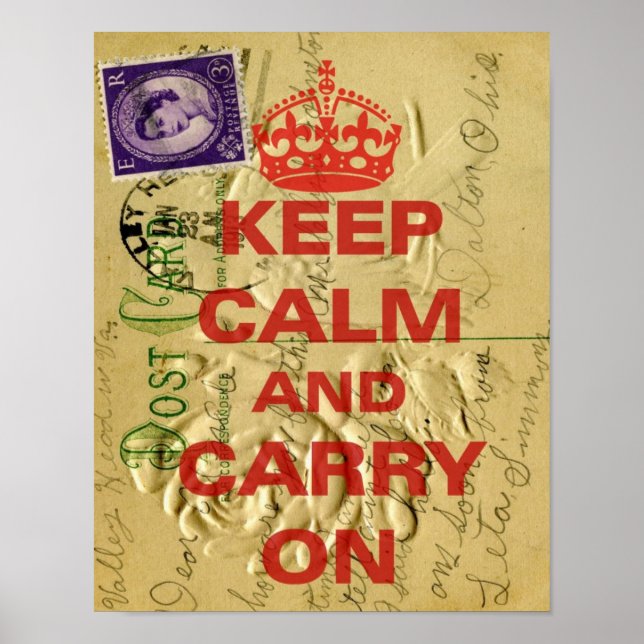 Poster Fique calmo e carregar (Frente)