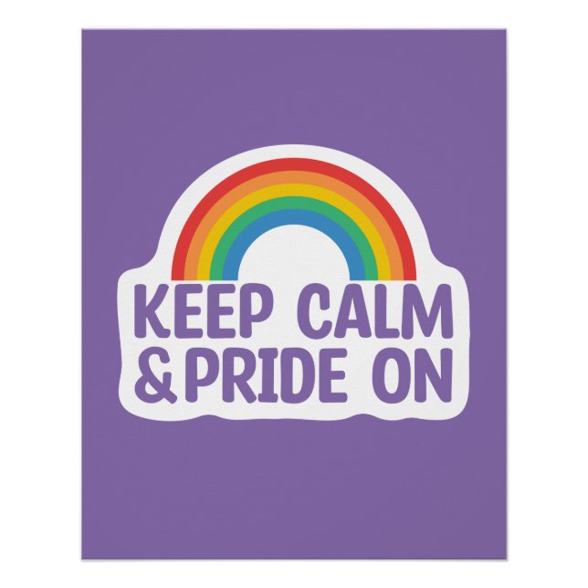 Póster Fique Calmo E Orgulho | Orgulho gay Mês (Frente)