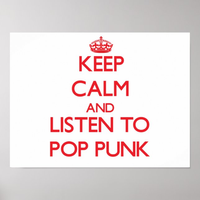 Póster Fique calmo e ouça POP PUNK (Frente)