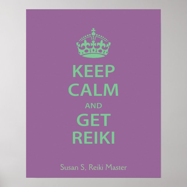 Poster Fique calmo e pegue o Reiki (Frente)