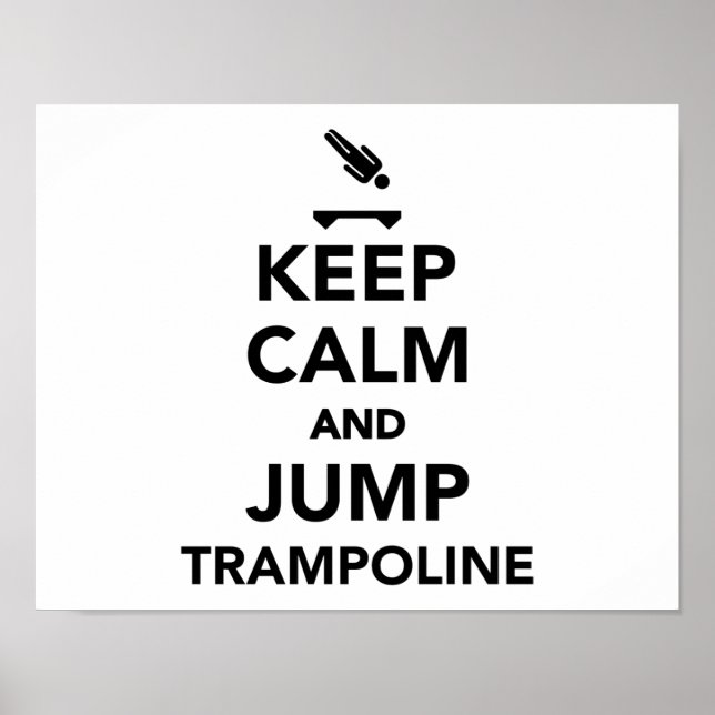 Póster Fique calmo e pule trampolim (Frente)