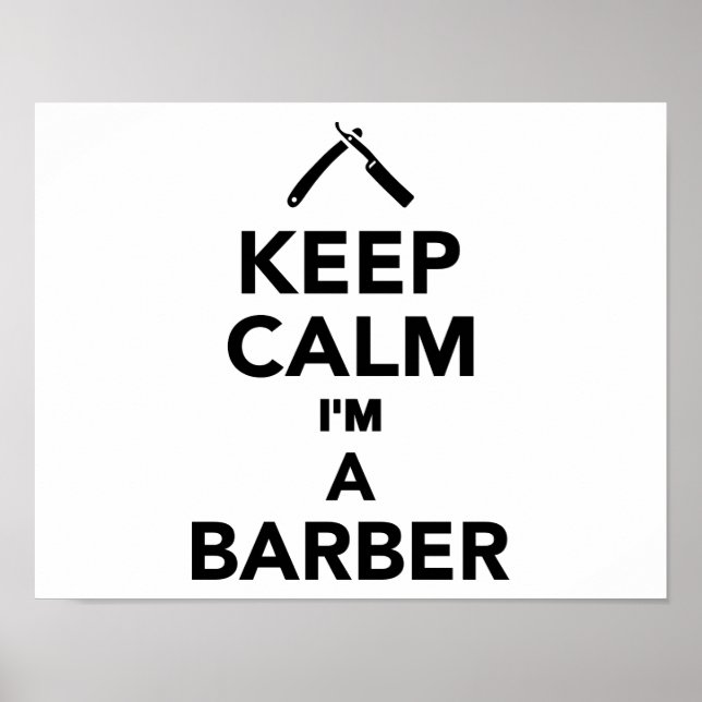 Póster Fique calmo, sou um Barber (Frente)