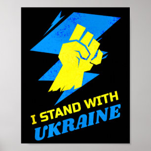 Poster Fique Com A Bandeira Da Ucrânia Anti-putin Diga Nã
