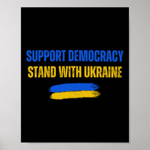 Poster Fique Com O Apoio Da Ucrânia À Democracia Bandeira