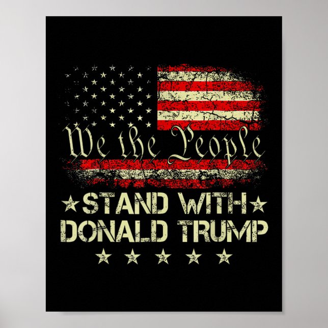 Poster Fique com o apoio de Donald Trump 2024 Leva a Amér (Frente)