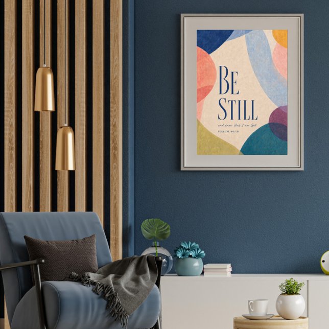Poster FIQUE EM SILÊNCIO | Salmo 46:10 Cristão (Criador carregado)