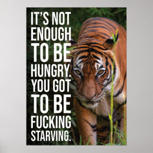 Poster Fique Fome vs Fome, Tiger, Success Gystle Hustle