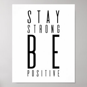 Poster Fique Forte Seja Positivo Motivação