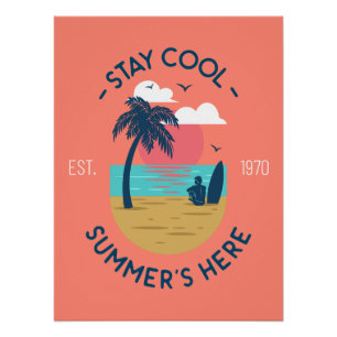 Póster Fique Legal Summer's Here Beach Sunset