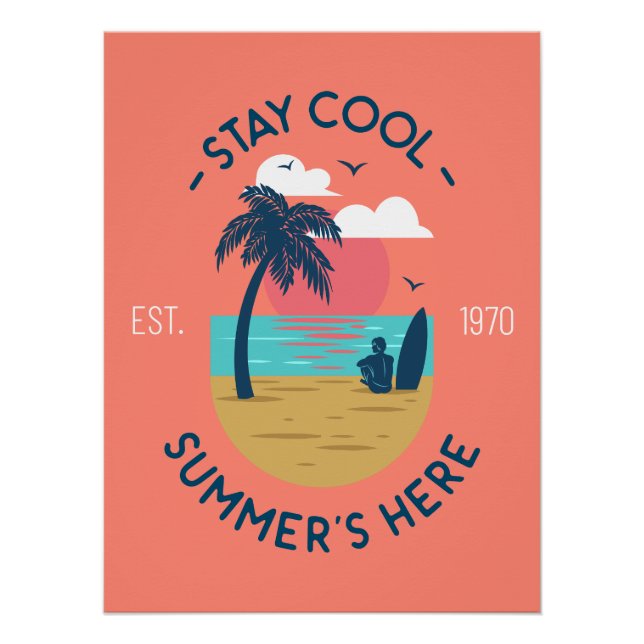 Póster Fique Legal Summer's Here Beach Sunset (Frente)