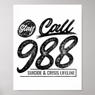 Poster Fique Ligue 9 8 8 Linha de Vida para Suicídio e Cr