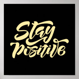 Poster Fique Positivo Amarelo