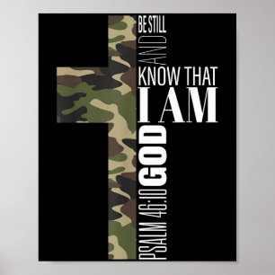 Poster Fique quieto e conheça Deus Bíblia cristã Verso Ve