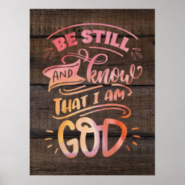 Poster Fique quieto e saiba que eu sou a Bíblia cristã de