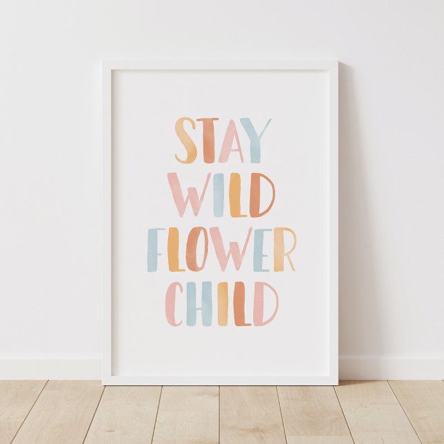 Poster Fique Selvagem Decoração de Quarto de Meninas Boho (Criador carregado)