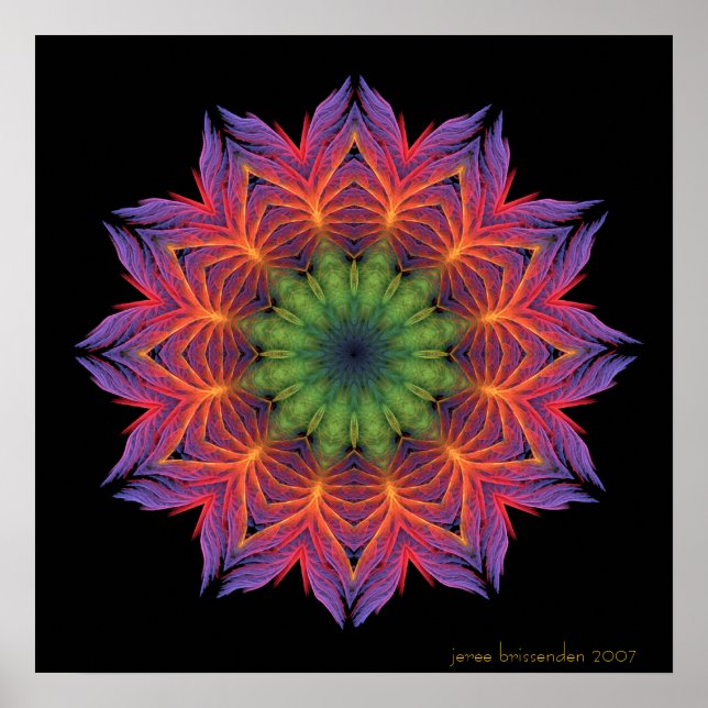 Póster Fire Lotus Mandala (Frente)