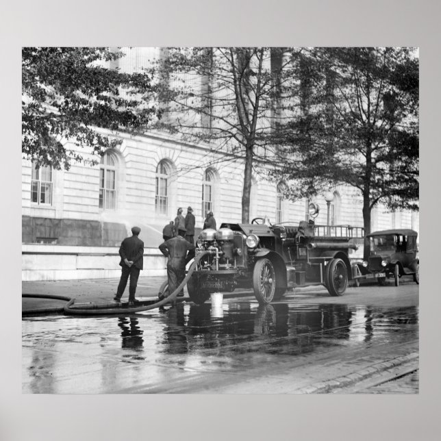 Poster Fire Truck Wash, 1923 (Frente)