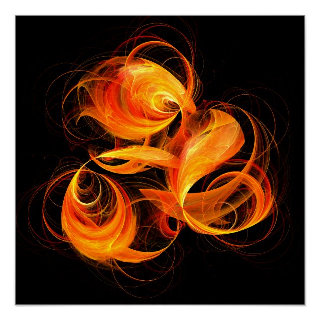 Póster Fireball Abstrato Art (Frente)