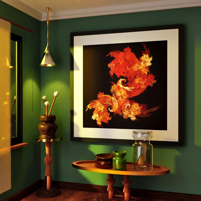 Póster Firebird Abstrato Art (Dancing Firebirds Abstract Art Poster)