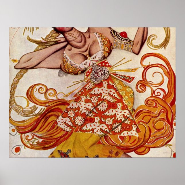 Póster Firebird por Leon Samoilovitch Bakst (Frente)